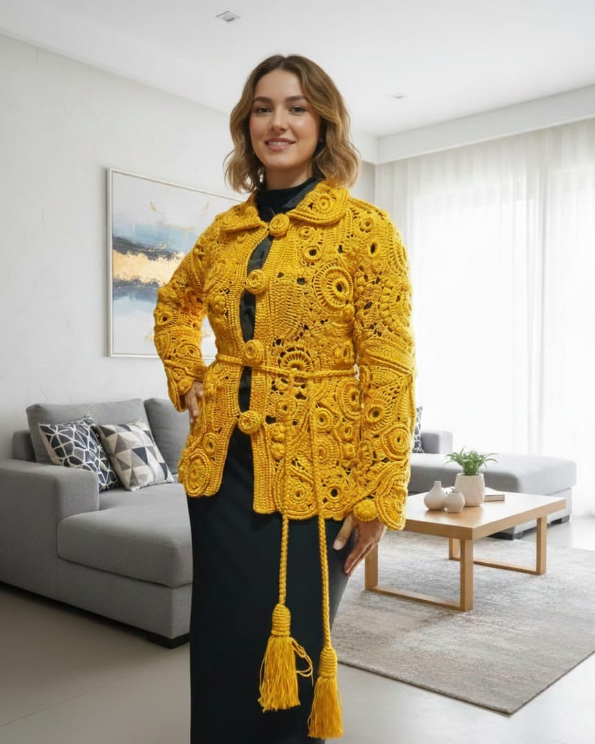 Irish Crocket Jacket Handmade