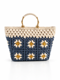 Handmade Bloom Crochet Bag Gold-tone Handles