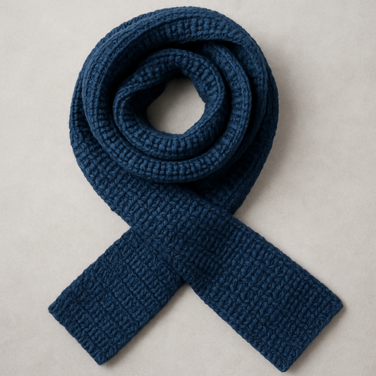 Petrol Blue Handmade Scarf