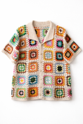 Men Square Buttoned Knitwear Handmade