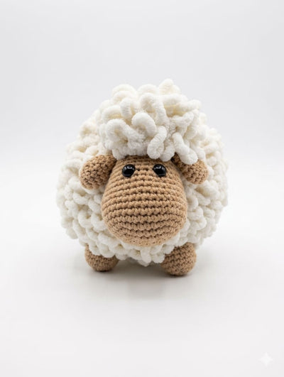 Bubble Crochet Sheep White - Handmade