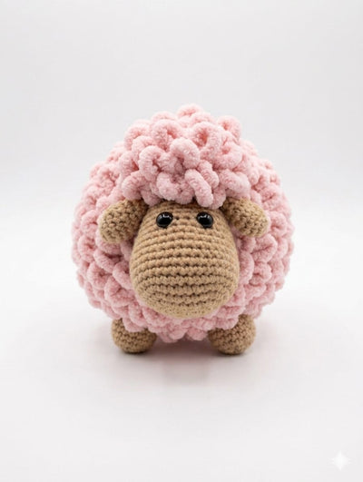 Bubble Crochet Sheep Pink - Handmade