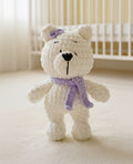 Fluffy Large Bear Toy with a Bow Handmade